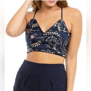 Sequin Embellished Crop Top
